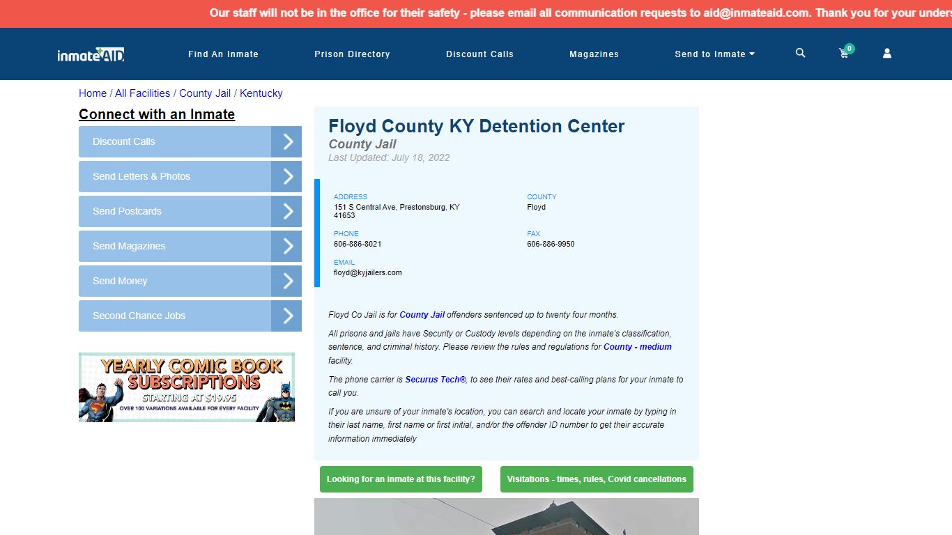 Floyd County KY Detention Center - Inmate Locator ...