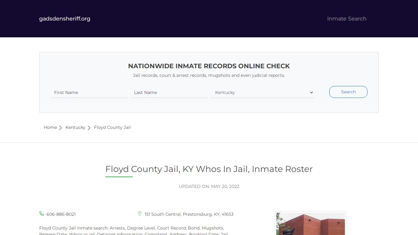 Floyd County Jail, KY Whos In Jail, Inmate Roster